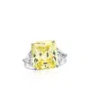 Suzy Levian Cz Jewelry Suzy Levian Gala Collection Silver Cz Cocktail Ring In Metallic
