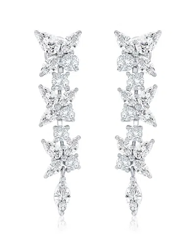 Suzy Levian Cz Jewelry Suzy Levian Gala Collection Silver Cz Dangle Earrings In Metallic