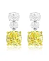 Suzy Levian Cz Jewelry Suzy Levian Gala Collection Silver Cz Dangle Earrings In Yellow