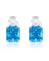 Suzy Levian Cz Jewelry Suzy Levian Gala Collection Silver Cz Drop Earrings In Blue