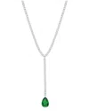Suzy Levian Cz Jewelry Suzy Levian Gala Collection Silver Cz Lariat Necklace In Silver