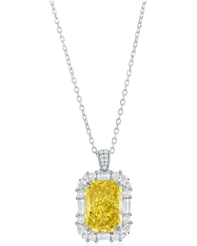 Suzy Levian Cz Jewelry Suzy Levian Gala Collection Silver Cz Pendant In Metallic