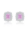 Suzy Levian Cz Jewelry Suzy Levian Gala Collection Silver Cz Stud Earrings In Silver