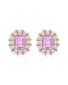 Suzy Levian Cz Jewelry Suzy Levian Gala Collection Silver Cz Stud Earrings In Gold
