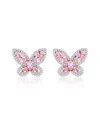 Suzy Levian Cz Jewelry Suzy Levian Gala Collection Silver Cz Stud Earrings In Pink