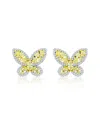 Suzy Levian Cz Jewelry Suzy Levian Gala Collection Silver Cz Stud Earrings In Yellow