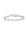 Suzy Levian Cz Jewelry Suzy Levian Gala Collection Silver Cz Tennis Bracelet In Metallic