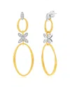 Suzy Levian Cz Jewelry Suzy Levian Golden Helix Silver Cz Dangle Drop Earrings In Gold