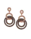 Suzy Levian Cz Jewelry Suzy Levian Rose Plated Cz Circle Drop Dangle Earrings