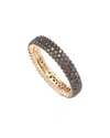 Suzy Levian Cz Jewelry Suzy Levian Rose Plated Cz Eternity Ring In Gold