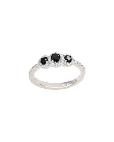 Suzy Levian Cz Jewelry Suzy Levian Silver Cz 3-stone Petite Ring In Metallic