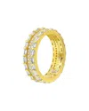 Suzy Levian Cz Jewelry Suzy Levian Silver Cz Baguette Framed Eternity Ring
