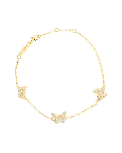 Suzy Levian Cz Jewelry Suzy Levian Silver Cz Butterfly Bracelet In Gold