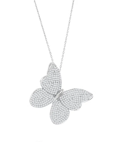 Suzy Levian Cz Jewelry Suzy Levian Silver Cz Butterfly Necklace