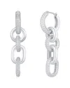 Suzy Levian Cz Jewelry Suzy Levian Silver Cz Chain Link Drop Dangle Earrings In Metallic
