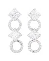 SUZY LEVIAN CZ JEWELRY SUZY LEVIAN SILVER CZ CIRCLE DANGLE EARRING