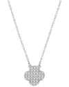 Suzy Levian Cz Jewelry Suzy Levian Silver Cz Clover Necklace In Metallic