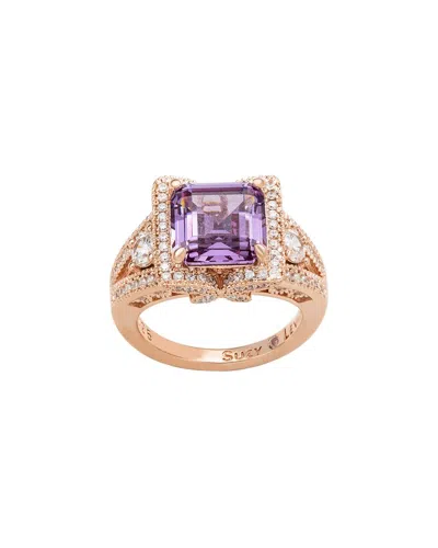 Suzy Levian Cz Jewelry Suzy Levian Silver Cz Cocktail Ring In Gold