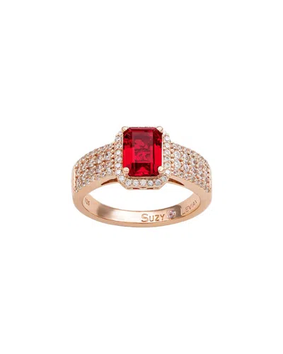 Suzy Levian Cz Jewelry Suzy Levian Silver Cz Cocktail Ring In Gold