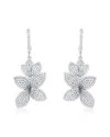 Suzy Levian Cz Jewelry Suzy Levian Silver Cz Dangle Drop Earrings In Metallic