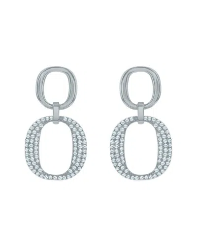 Suzy Levian Cz Jewelry Suzy Levian Silver Cz Dangle Earrings In Metallic