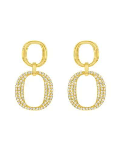 Suzy Levian Cz Jewelry Suzy Levian Silver Cz Dangle Earrings In Gold