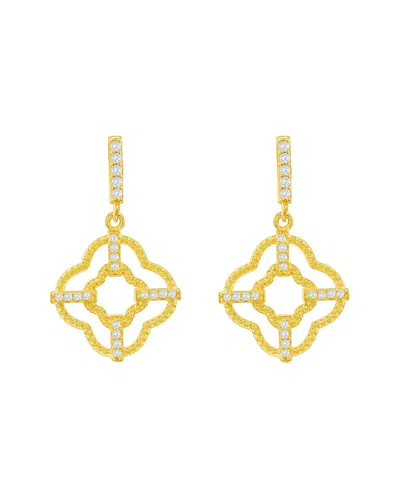 Suzy Levian Cz Jewelry Suzy Levian Silver Cz Dangle Earrings In Gold