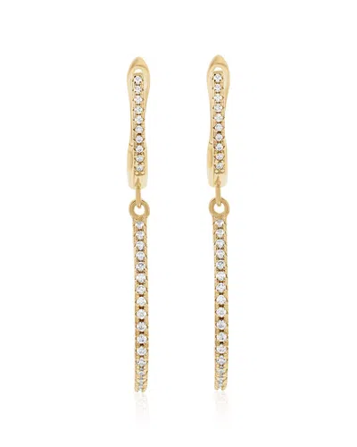 Suzy Levian Cz Jewelry Suzy Levian Silver Cz Dangle Earrings In Gold