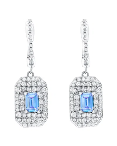 Suzy Levian Cz Jewelry Suzy Levian Silver Cz Dangle Earrings In Gold