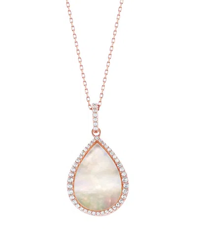 Suzy Levian Cz Jewelry Suzy Levian Silver Cz Dangle Necklace In Pink