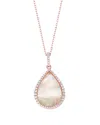 Suzy Levian Cz Jewelry Suzy Levian Silver Cz Dangle Necklace In Pink
