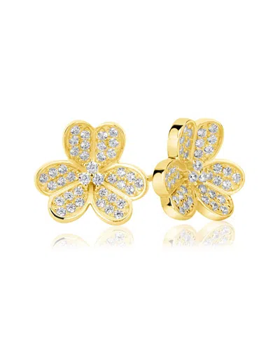 Suzy Levian Cz Jewelry Suzy Levian Silver Cz Earrings In Gold