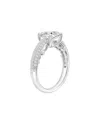 Suzy Levian Cz Jewelry Suzy Levian Silver Cz Engagement Ring In Metallic