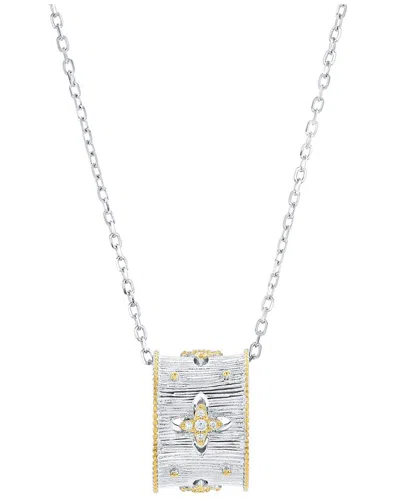 Suzy Levian Cz Jewelry Suzy Levian Silver Cz Eternity Pendant In Metallic