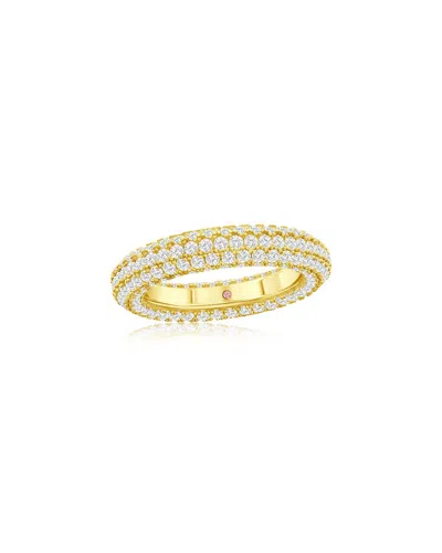 Suzy Levian Cz Jewelry Suzy Levian Silver Cz Eternity Ring In Gold