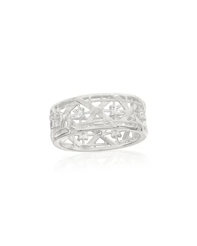 Suzy Levian Cz Jewelry Suzy Levian Silver Cz Eternity Ring In Metallic
