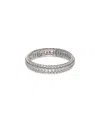 Suzy Levian Cz Jewelry Suzy Levian Silver Cz Filigree Stackable Eternity Ring In Metallic