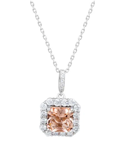 Suzy Levian Cz Jewelry Suzy Levian Silver Cz Halo Pendant In Metallic