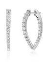 Suzy Levian Cz Jewelry Suzy Levian Silver Cz Hoop Earrings In Silver