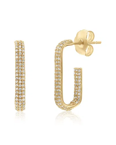 Suzy Levian Cz Jewelry Suzy Levian Silver Cz Hoop Earrings In Gold