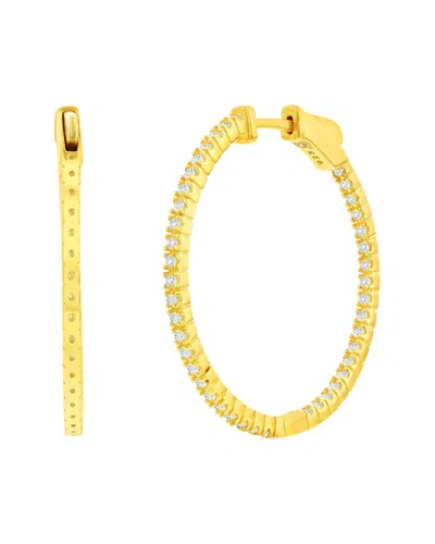 Suzy Levian Cz Jewelry Suzy Levian Silver Cz Hoops In Gold