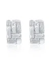 Suzy Levian Cz Jewelry Suzy Levian Silver Cz Huggie Earrings In Burgundy