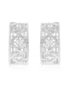 Suzy Levian Cz Jewelry Suzy Levian Silver Cz Huggie Earrings In Metallic