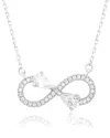 Suzy Levian Cz Jewelry Suzy Levian Silver Cz Infinity Necklace In Metallic