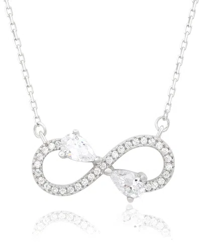Suzy Levian Cz Jewelry Suzy Levian Silver Cz Infinity Necklace In Metallic