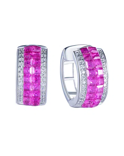 Suzy Levian Cz Jewelry Suzy Levian Silver Cz Invisible Setting Huggie Earrings