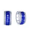 Suzy Levian Cz Jewelry Suzy Levian Silver Cz Invisible Setting Huggie Earrings In Metallic