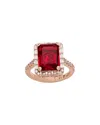 Suzy Levian Cz Jewelry Suzy Levian Silver Cz Large Cocktail Ring In Red