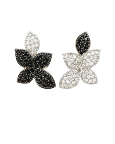 Suzy Levian Cz Jewelry Suzy Levian Silver Cz Mismatched Studs In Black