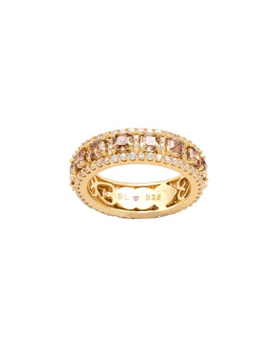 Suzy Levian Cz Jewelry Suzy Levian Silver Cz Modern Eternity Ring In Gold